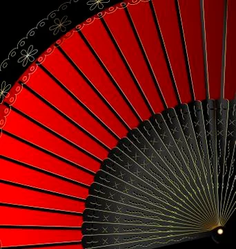 Image of red fan Stock Illustration