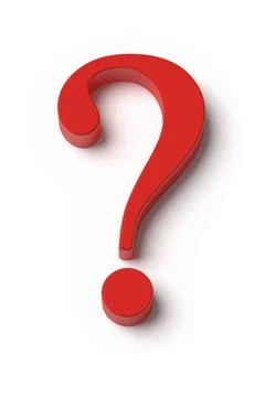 An image of a red question mark top view Stock Illustration