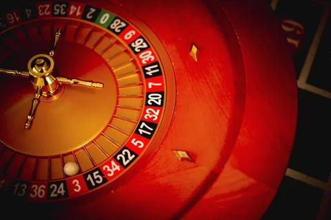 Image of a red roulette wheel Stock Photos