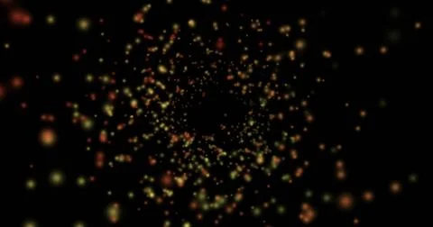 Image of red spots moving on black background Stock Photos