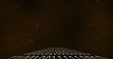 Image of red spots over binary coding Stock Illustration