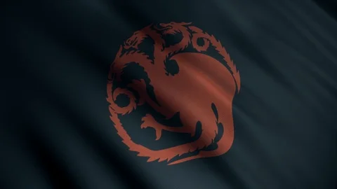 Image of red three-headed dragon twisted into circle on background of developing Stock Footage 105569352