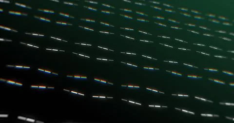 Image of repeatable shapes moving on black background Illustrazione stock