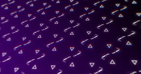 Image of repeatable shapes moving on violet background Stock Illustration