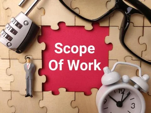 This image represents the concept of aScope of Work, which is a fundamental.. 库存照片