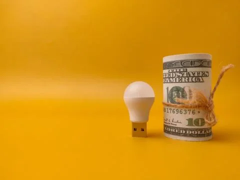 This image represents a concept focused on the financial cost of energy con.. 库存照片