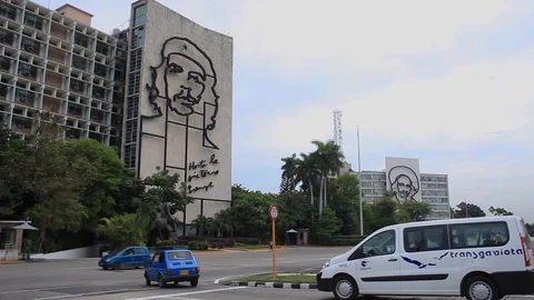 Image of the Revolution Square in Havana. Video stock 124396491