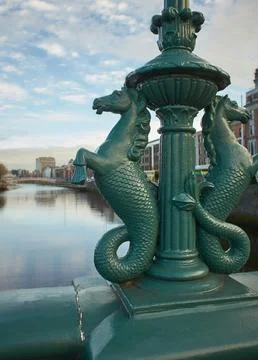 Image of the River Liffey Dublin from Grattan Bridge Stock Photos