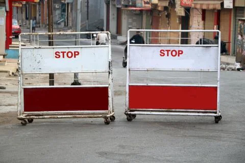 Image of road barrier Stock Photos