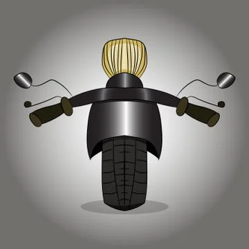 Image of a road motorcycle is a front view. Vector illustration. Hand drawing Stock Illustration