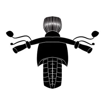 Image of a road motorcycle is a front view. Vector illustration. Hand drawing Stock Illustration