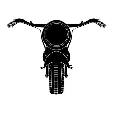Image of a road motorcycle is a front view. Vector illustration. Hand drawing Stock Illustration