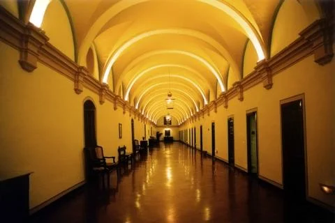 Image of the rooms of the old monastery Stock Photos