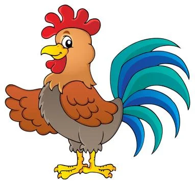 Image with rooster theme - illustration. Stock Illustration