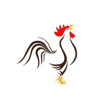 Image of a rooster on a white background. 2017- year of the rooster. illust.. Illustrazione stock