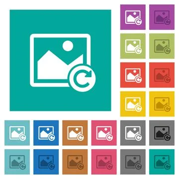 Image rotate right square flat multi colored icons Stock Illustration