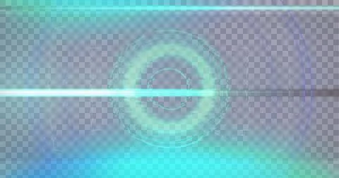 Image of rotating scope and data processing on black screen with interference 스톡 일러스트