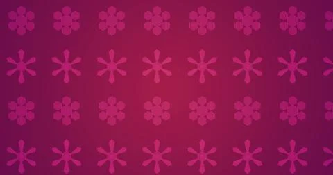 Image of rows of snowflake pattern on pink background 스톡 일러스트