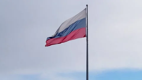 Image of the Russian flag, the perspective from below. Stock Footage 194963040