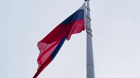 Image of the Russian flag, the perspective from below. Stock Footage 194963077