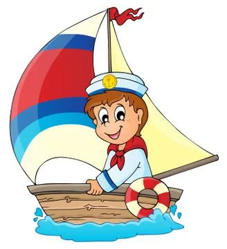 Image with sailor theme - illustration. Stock Illustration