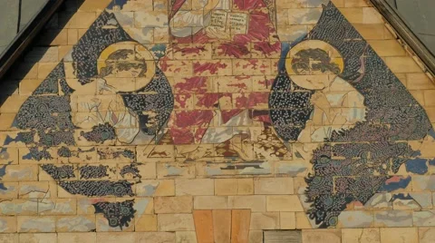 Image of Saints on a Gable on a Top of Church Trinity Day Seven-Domed Cathedral 動画素材 64105953