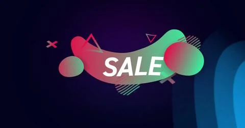 Image of sale text over pattern background Stock Photos