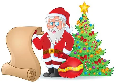 Image with santa claus theme - illustration. Stock Illustration