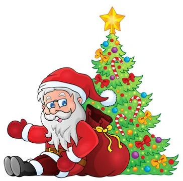 Image with santa claus theme - illustration. Stock Illustration