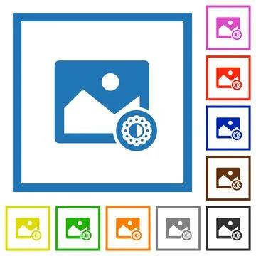Image saturation flat framed icons 스톡 일러스트