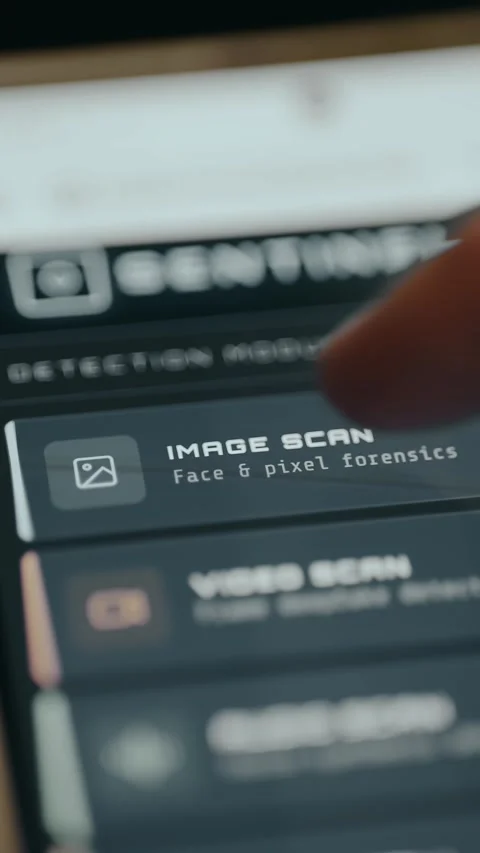 Image scan for deepfake detection using AI technology Stock Footage 333374733