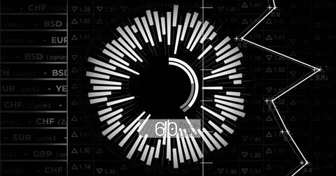 Image of scan scoping over data processing on dark background Stock Illustration