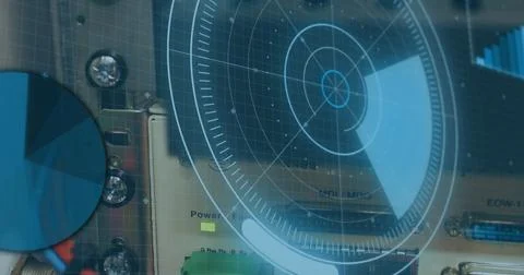 Image of scan scoping over server room Stock Photos
