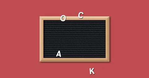 Image of scattered back to school on board over red background Stockillustratie