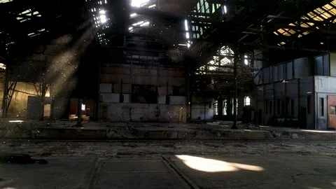 Image of a scenic abandoned warehouse Stock Footage 148995407