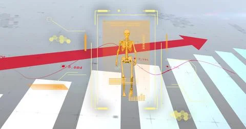 Image of science data processing over diagrams Stock Illustration