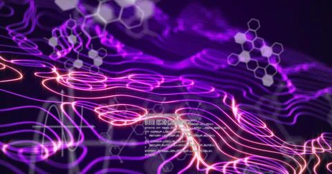 Image of scientific data processing and network of connections Stock Photos