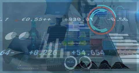 Image of scientific data processing and statistics Foto stock
