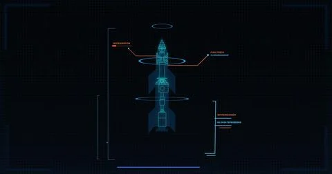 Image of scientific data processing on black background Stockillustratie