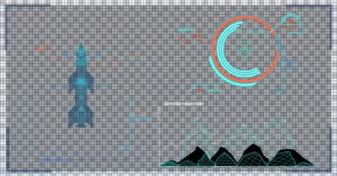 Image of scientific data processing over transparent background Ilustração Stock