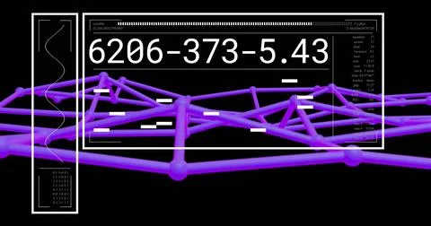 Image of scientific data processing over network of connections Stock Illustration