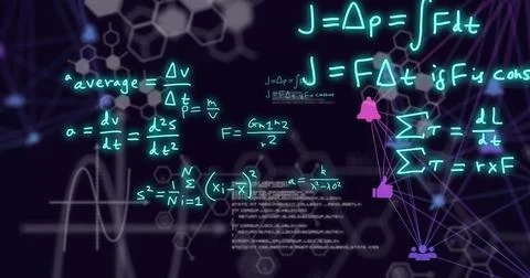 Image of scientific data processing over dark background Stock Illustration