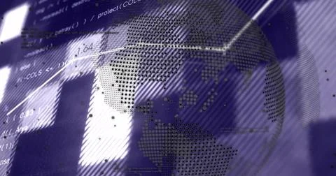 Image of scientific data processing over dark background Stock Illustration