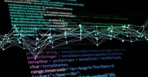 Image of scientific data processing over network of connections Illustrazione stock