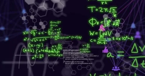 Image of scientific data processing over network of connections Illustrazione stock