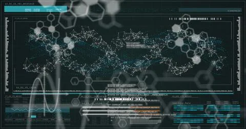 Image of scientific data processing over digital screen Stock Illustration