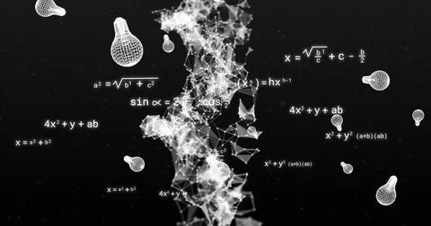 Image of scientific data processing over dna strand on black background Stock Photos