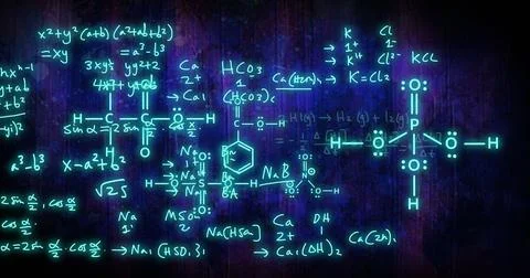 Image of scientific data processing over glowing light background Stock Photos