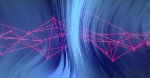 Image of scientific data processing over dna strand on blue background 스톡 사진