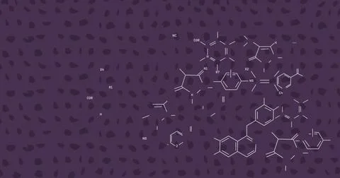 Image of scientific data processing over dark background 스톡 사진